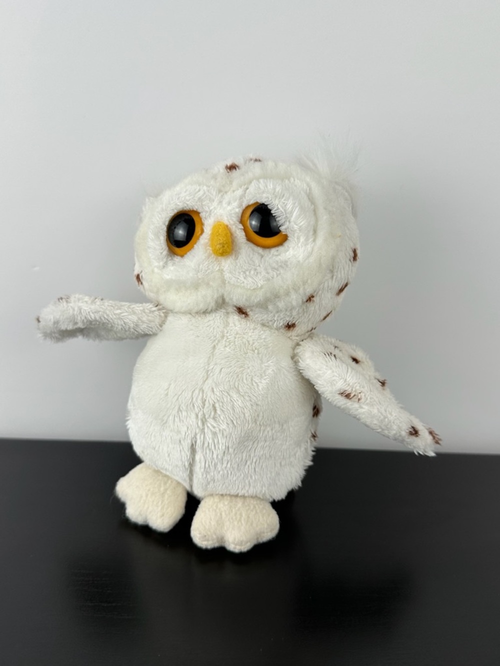 Russ Berrie Rare Lil Peepers Oswald Owl 6" Big Yellow Eyes White Spotted Plush